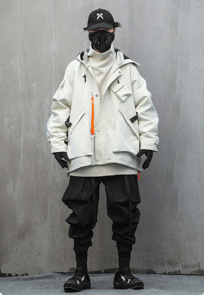 Y2K Aesthetic Futuristic Utility Cargo Jacket for Niche Women Fashion Y2K Aesthetic Futuristic Utility Cargo Jacket for Niche Women Fashion