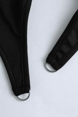 Y2K Aesthetic Garter Hook and Eye Bustier Top - Coquette Grunge Fashion Statement