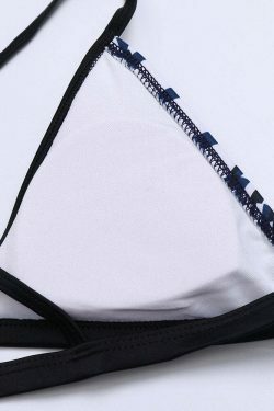 Y2K Aesthetic Geometric Triangle Cup High Waist Bikini - Coquette Grunge Fashion