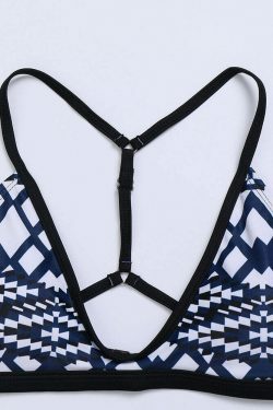 Y2K Aesthetic Geometric Triangle Cup High Waist Bikini - Coquette Grunge Fashion