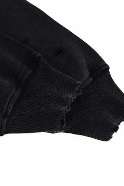 Y2K Aesthetic Gradient Washed Ripped Hoodie - Coquette Fashion for Women