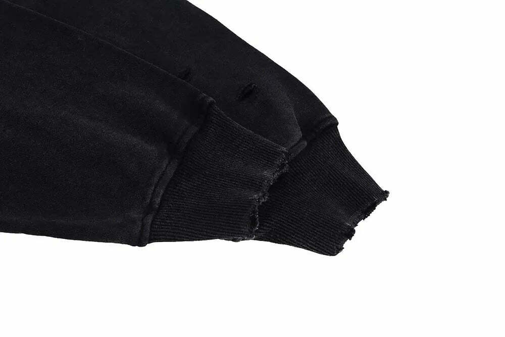 Y2K Aesthetic Gradient Washed Ripped Hoodie - Coquette Fashion for Women Y2K Aesthetic Gradient Washed Ripped Hoodie - Coquette Fashion for Women