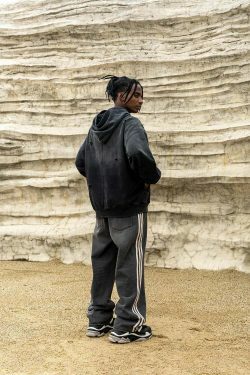 Y2K Aesthetic Gradient Washed Ripped Hoodie - Coquette Fashion for Women