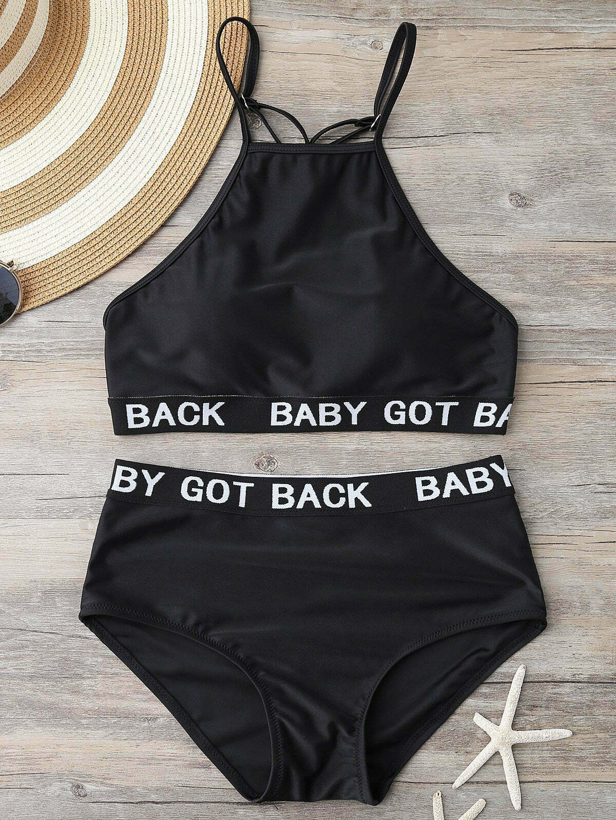 Y2K Aesthetic Graphic High Waisted Bikini for Niche Women Fashion