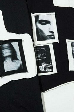 Y2K Aesthetic Graphic Patchwork T-Shirt - Coquette & Grunge Style Tops