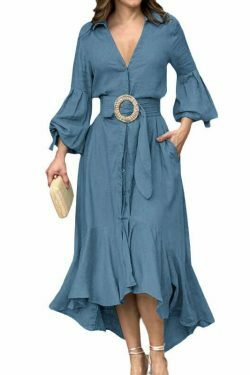 Y2K Aesthetic Green Cargo Skirt Dress with V-Neck and Long Sleeves - Coquette Style for Women