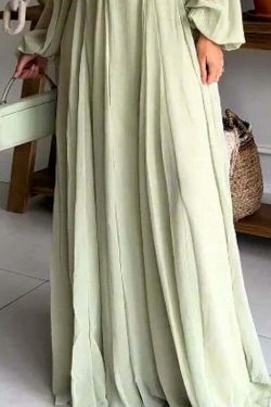Y2K Aesthetic Green Dress: Sexy Suspender Backless Long-Sleeved Outfit for Women