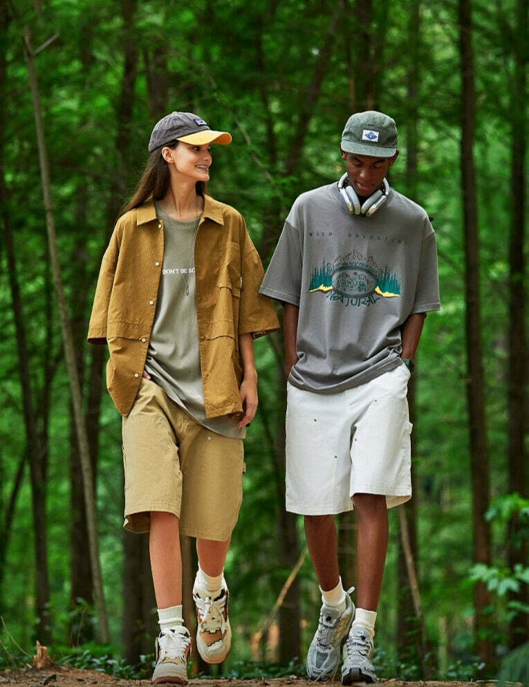 Y2K Aesthetic Grunge Style Cargo Skirt - Coquette Fashion Women's Workwear Carpenter Shorts