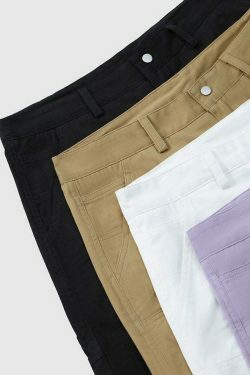 Y2K Aesthetic Grunge Style Cargo Skirt - Coquette Fashion Women's Workwear Carpenter Shorts