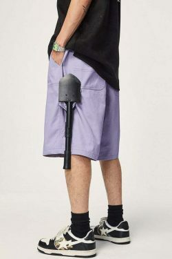 Y2K Aesthetic Grunge Style Cargo Skirt - Coquette Fashion Women's Workwear Carpenter Shorts