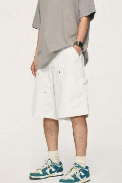 Y2K Aesthetic Grunge Style Cargo Skirt - Coquette Fashion Women's Workwear Carpenter Shorts