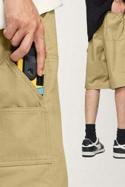 Y2K Aesthetic Grunge Style Cargo Skirt - Coquette Fashion Women's Workwear Carpenter Shorts