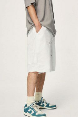 Y2K Aesthetic Grunge Style Cargo Skirt - Coquette Fashion Women's Workwear Carpenter Shorts