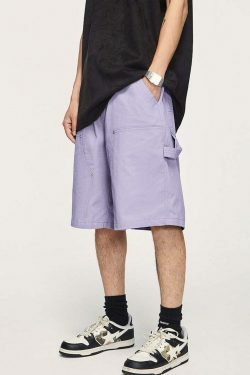 Y2K Aesthetic Grunge Style Cargo Skirt - Coquette Fashion Women's Workwear Carpenter Shorts