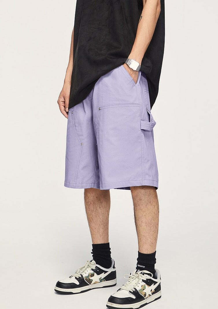 Y2K Aesthetic Grunge Style Cargo Skirt - Coquette Fashion Women's Workwear Carpenter Shorts