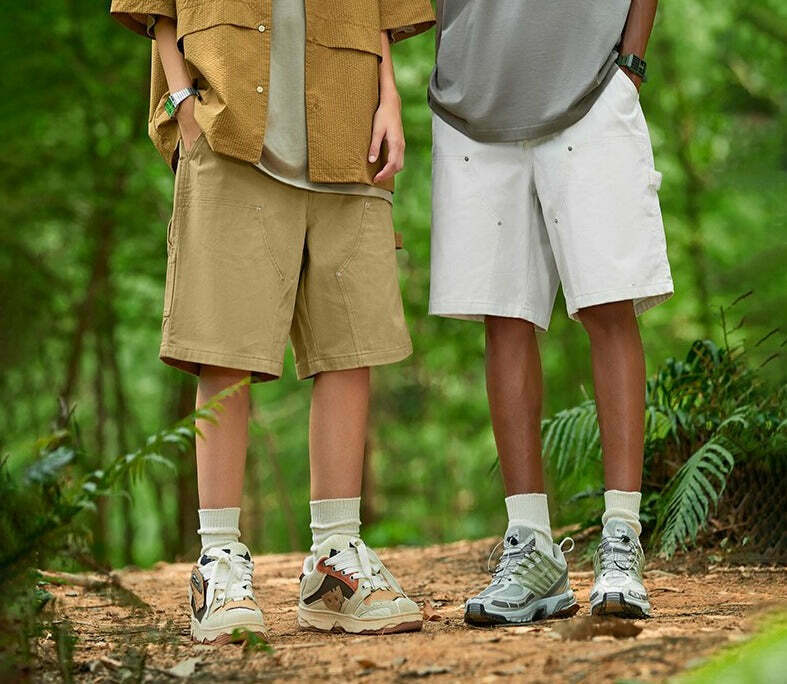 Y2K Aesthetic Grunge Style Cargo Skirt - Coquette Fashion Women's Workwear Carpenter Shorts