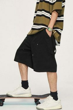 Y2K Aesthetic Grunge Style Cargo Skirt - Coquette Fashion Women's Workwear Carpenter Shorts