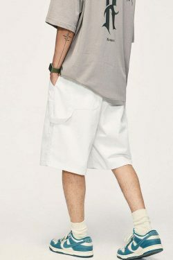 Y2K Aesthetic Grunge Style Cargo Skirt - Coquette Fashion Women's Workwear Carpenter Shorts