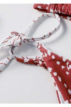 Y2K Aesthetic Halter Bikini Set - Unique Print for Niche Women Fashion