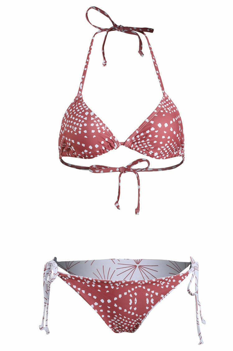 Y2K Aesthetic Halter Bikini Set - Unique Print for Niche Women Fashion Y2K Aesthetic Halter Bikini Set - Unique Print for Niche Women Fashion