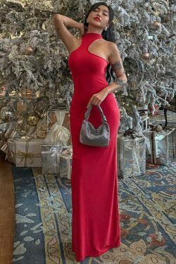 Y2K Aesthetic Halter Neck Backless Dress - Coquette Style with Grunge & Past