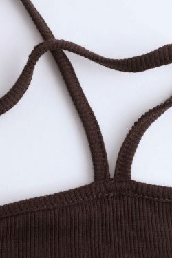 Y2K Aesthetic Halter Neck Off The Shoulder Crop Top for Women - Coquette Style Grunge Fashion