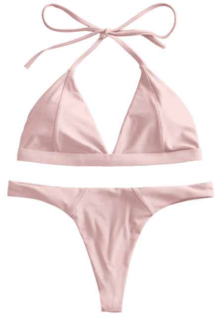 Y2K Aesthetic Halter Thong Bikini for Niche Women Fashion Y2K Aesthetic Halter Thong Bikini for Niche Women Fashion