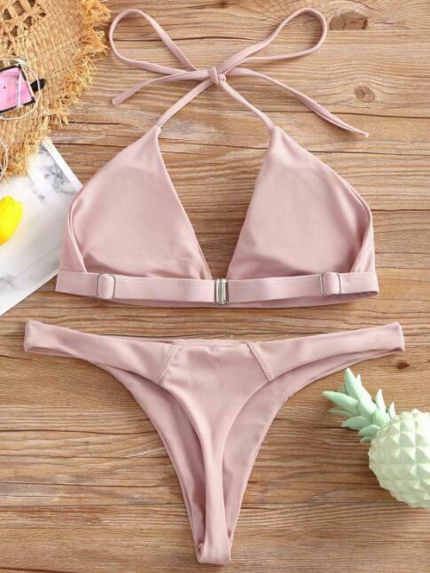 Y2K Aesthetic Halter Thong Bikini for Niche Women Fashion Y2K Aesthetic Halter Thong Bikini for Niche Women Fashion