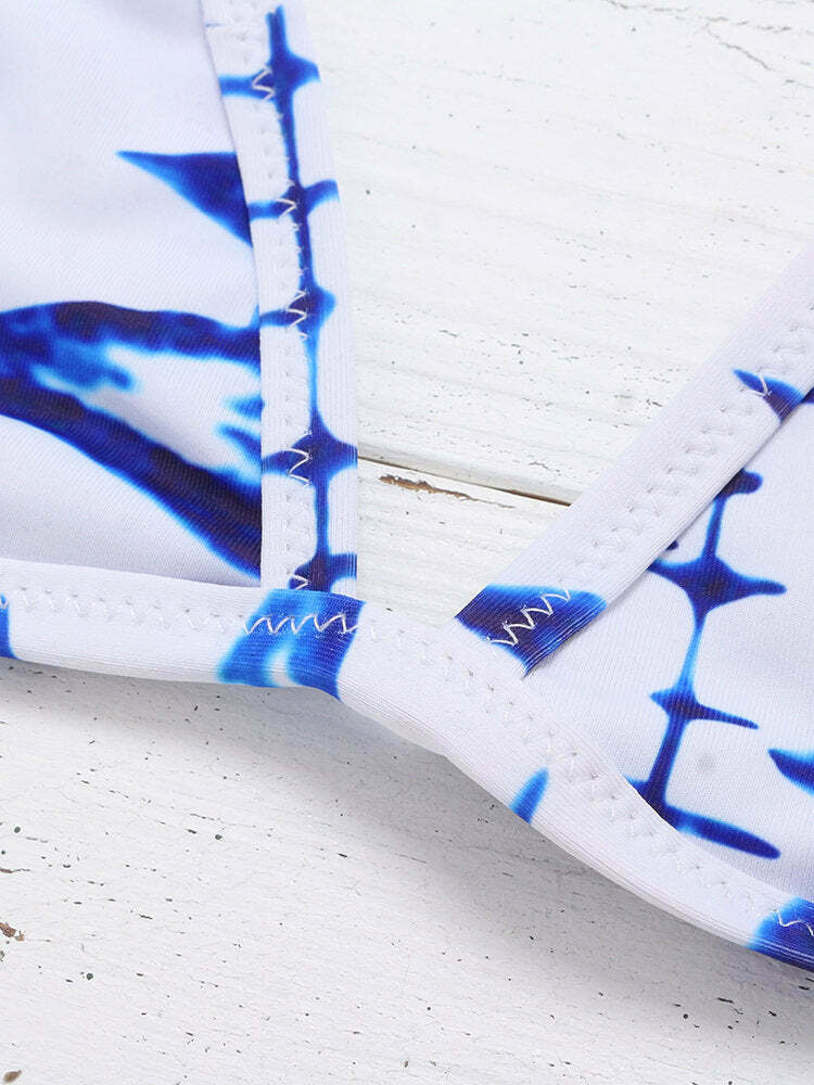 Y2K Aesthetic Halter Triangle String Bikini - Coquette Grunge Fashion, Pastel Goth Vibes