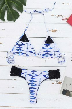 Y2K Aesthetic Halter Triangle String Bikini - Coquette Grunge Fashion, Pastel Goth Vibes