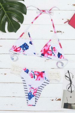 Y2K Aesthetic Halter Triangle String Bikini - Coquette Grunge Fashion, Pastel Goth Vibes