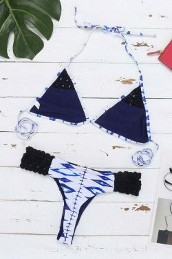 Y2K Aesthetic Halter Triangle String Bikini - Coquette Grunge Fashion, Pastel Goth Vibes
