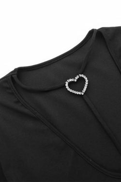 Y2K Aesthetic Heart Buckle Bodysuit: Coquette Grunge Style, Cute Tops, Pastel Goth, Cargo Skirt