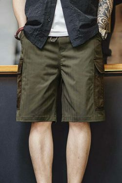 Y2K Aesthetic Herringbone Cargo Skirt - Coquette Style Grunge Fashion Women's Outfit