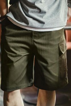 Y2K Aesthetic Herringbone Cargo Skirt - Coquette Style Grunge Fashion Women's Outfit