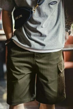 Y2K Aesthetic Herringbone Cargo Skirt - Coquette Style Grunge Fashion Women's Outfit