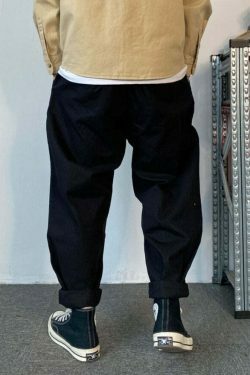 Y2K Aesthetic Herringbone Twill Tapered Pants for Women - Coquette & Grunge Style Cargo Skirt