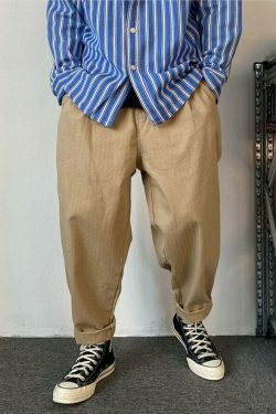 Y2K Aesthetic Herringbone Twill Tapered Pants for Women - Coquette & Grunge Style Cargo Skirt