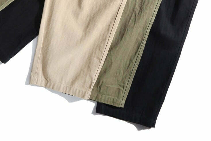 Y2K Aesthetic Herringbone Twill Tapered Pants for Women - Coquette & Grunge Style Cargo Skirt