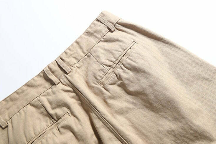 Y2K Aesthetic Herringbone Twill Tapered Pants for Women - Coquette & Grunge Style Cargo Skirt