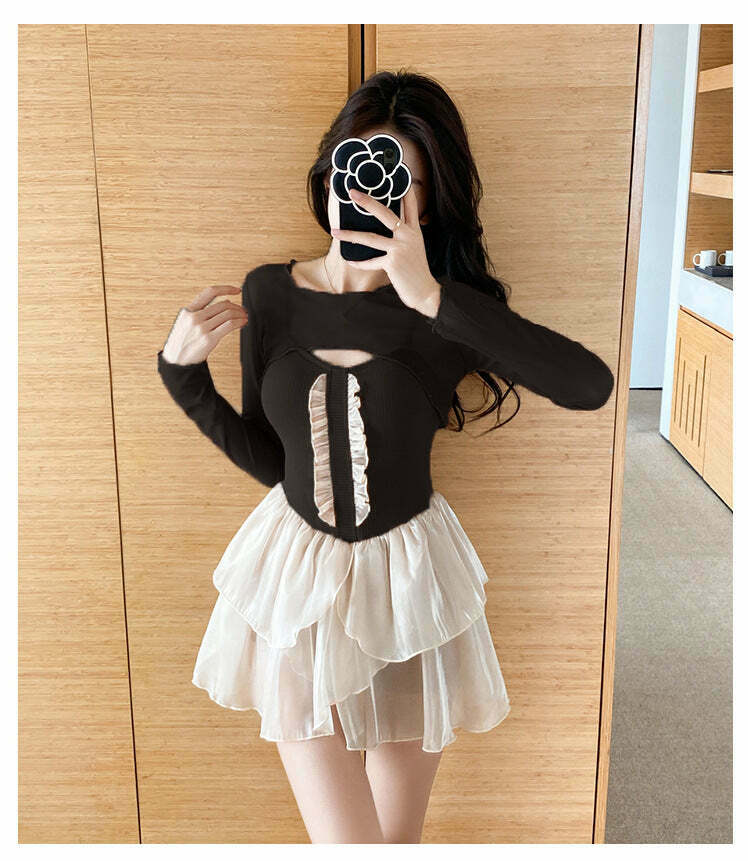 Y2K Aesthetic High-End Swim Dress for Women - Coquette Style Two-Piece Swimsuit Y2K Aesthetic High-End Swim Dress for Women - Coquette Style Two-Piece Swimsuit