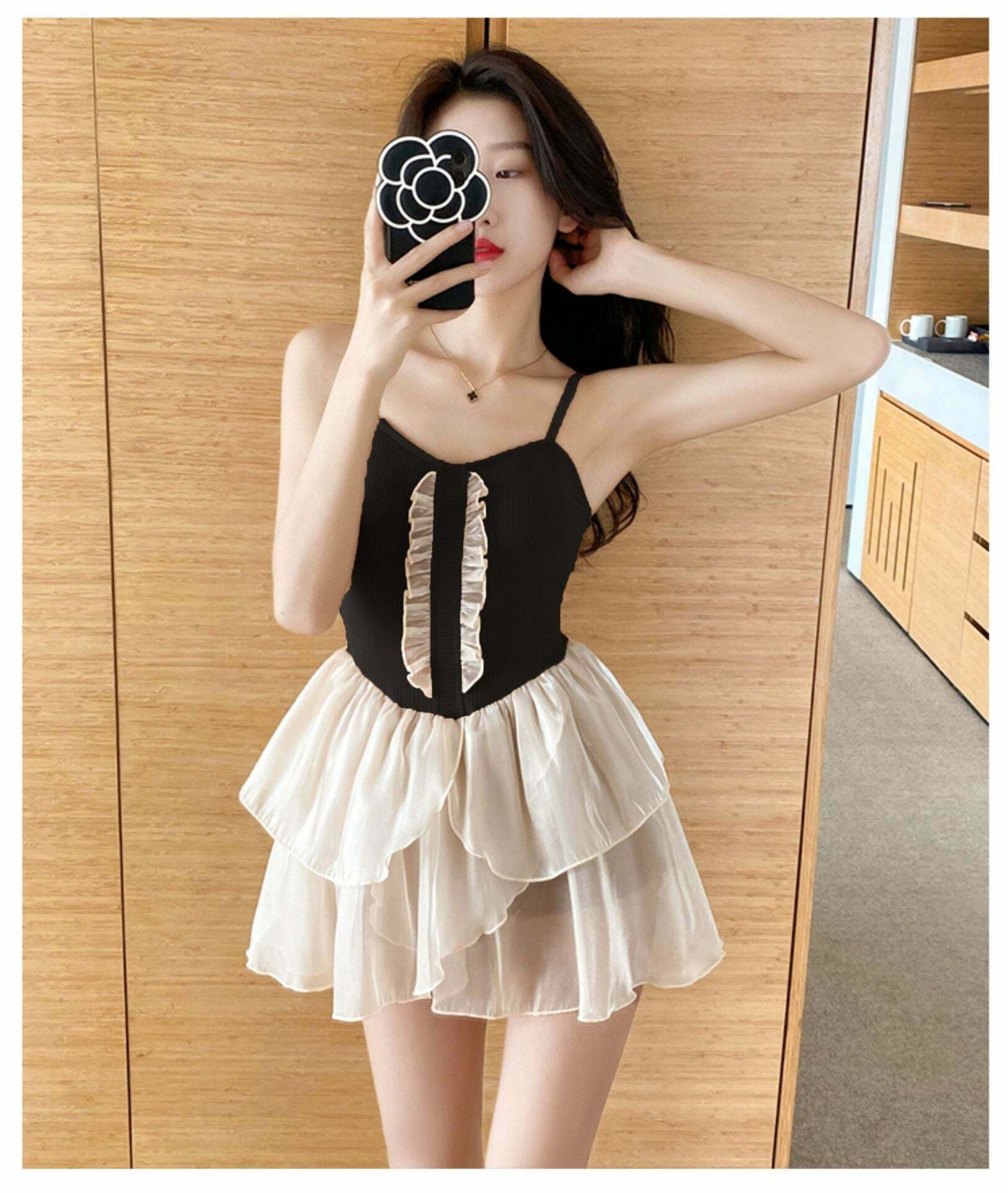 Y2K Aesthetic High-End Swim Dress for Women - Coquette Style Two-Piece Swimsuit Y2K Aesthetic High-End Swim Dress for Women - Coquette Style Two-Piece Swimsuit