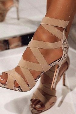Y2K Aesthetic High-Heeled Strapless Sandal for Niche Women Fashion