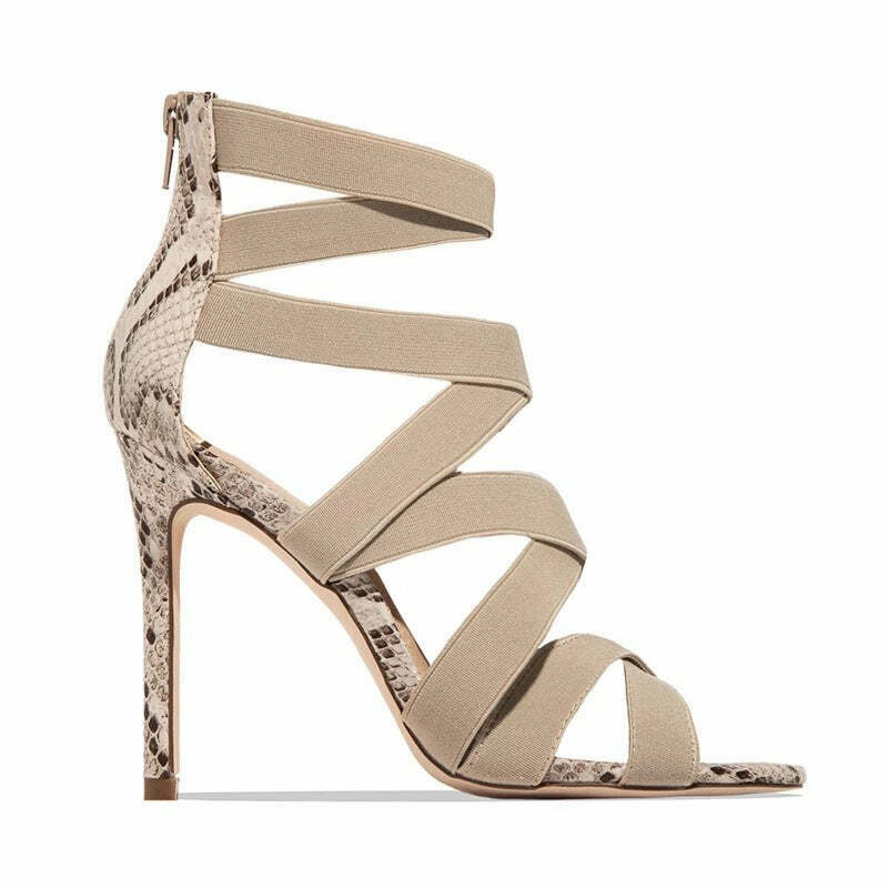 Y2K Aesthetic High-Heeled Strapless Sandal for Niche Women Fashion Y2K Aesthetic High-Heeled Strapless Sandal for Niche Women Fashion