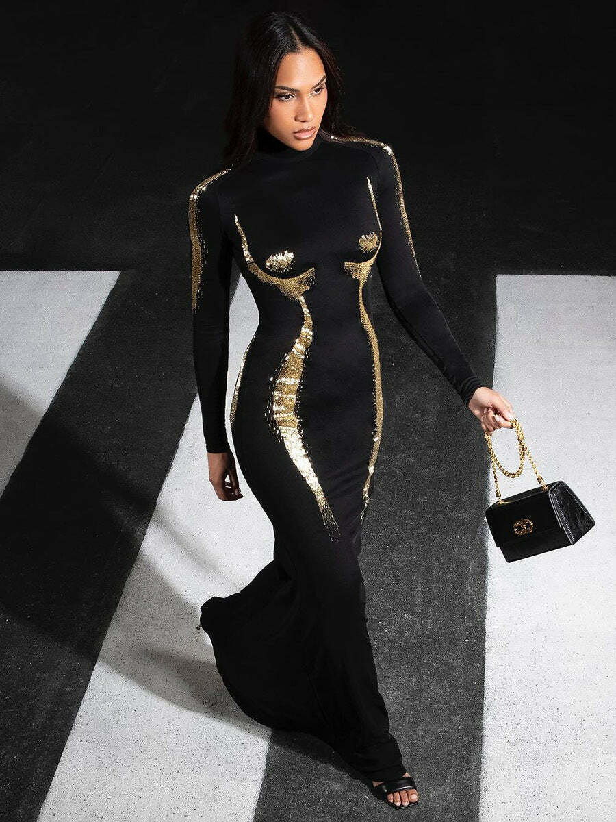 Y2K Aesthetic High-Neck Casual Dress with 3D Body Printing - Coquette & Grunge Style Fashion Y2K Aesthetic High-Neck Casual Dress with 3D Body Printing - Coquette & Grunge Style Fashion