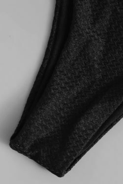 Y2K Aesthetic High Cut Bandeau Bikini Set in Two Tone Color