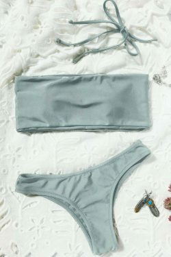 Y2K Aesthetic High Cut Bandeau Thong Bathing Suit