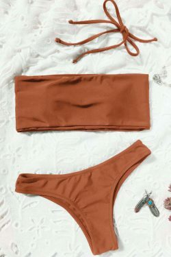 Y2K Aesthetic High Cut Bandeau Thong Bathing Suit