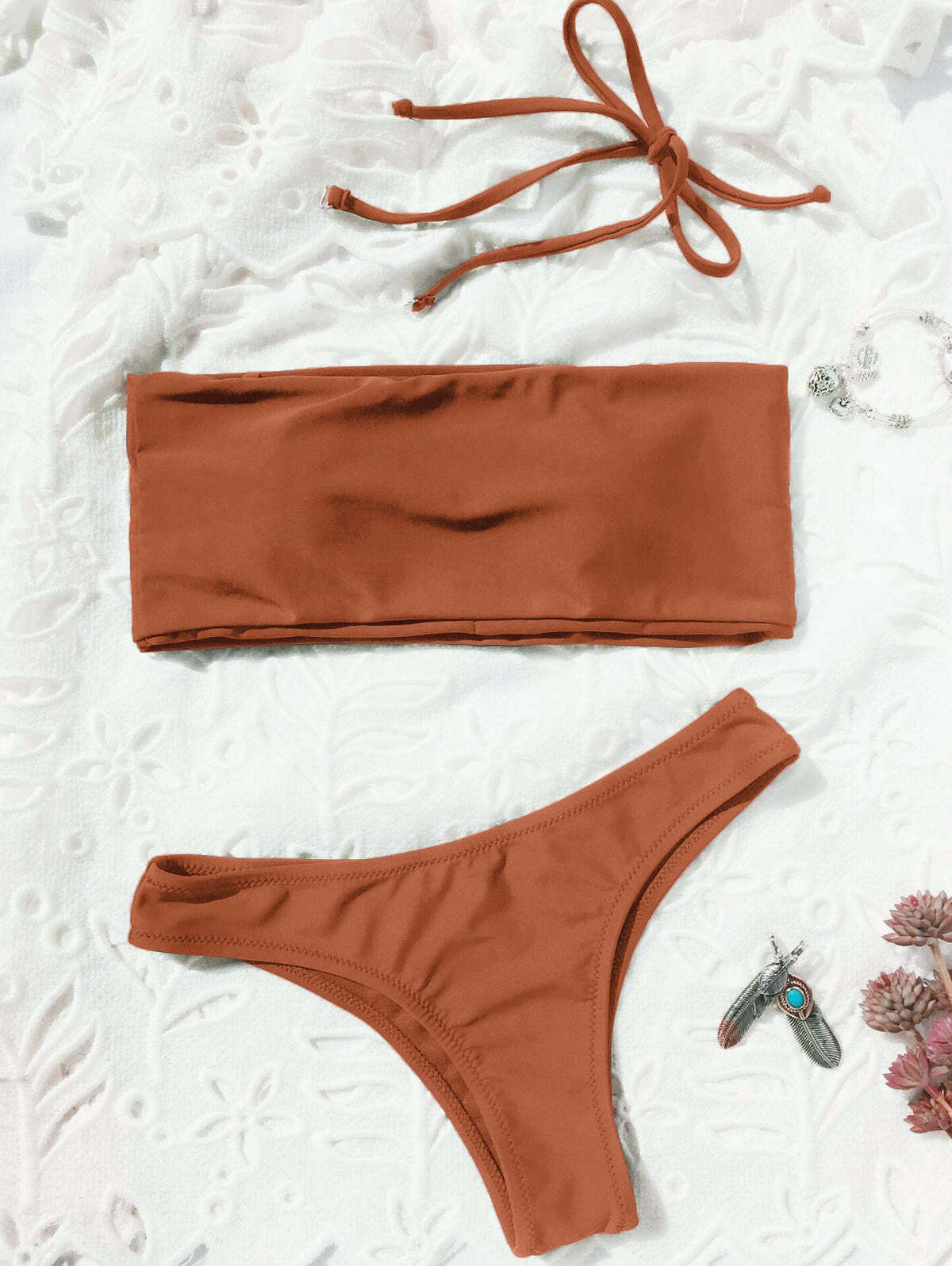 Y2K Aesthetic High Cut Bandeau Thong Bathing Suit Y2K Aesthetic High Cut Bandeau Thong Bathing Suit