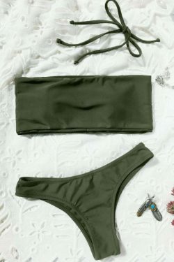 Y2K Aesthetic High Cut Bandeau Thong Bathing Suit